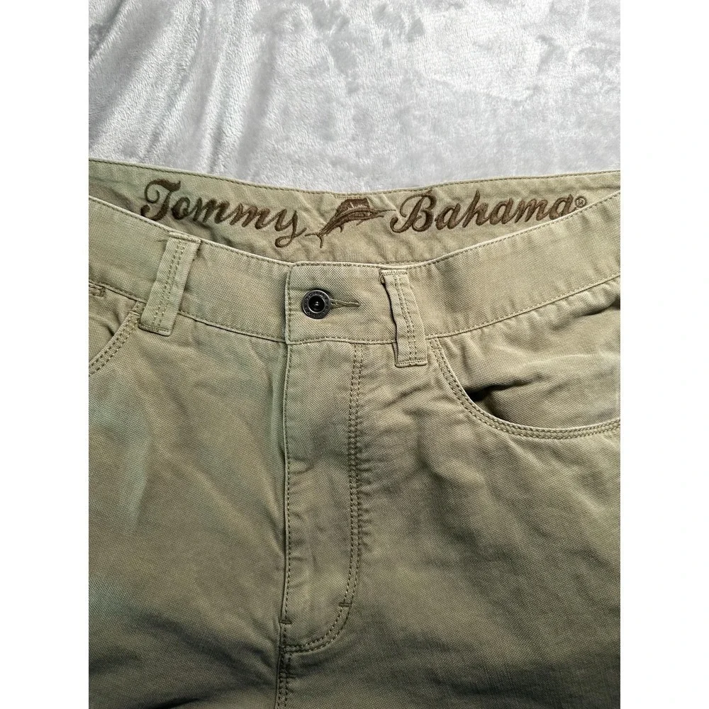 Tommy Bahama Pants Mens 35 Green‎ Relaxed Straight Casual Tencel Cotton Blend